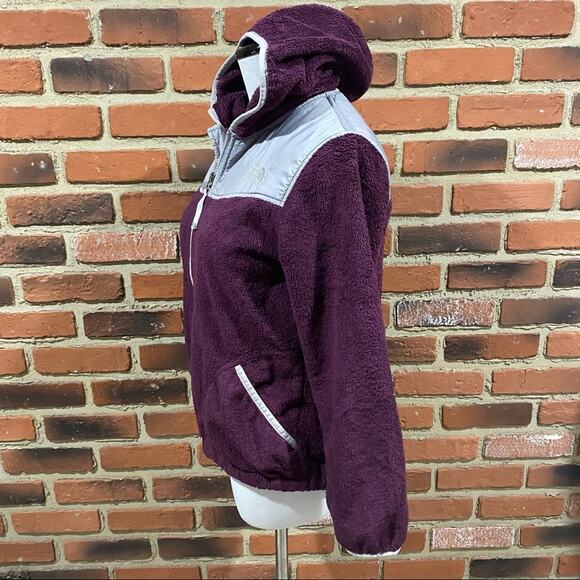 Purple North Face Fleece Jacket Sz L Youth Hooded North Face Jacket - Picture 6 of 8